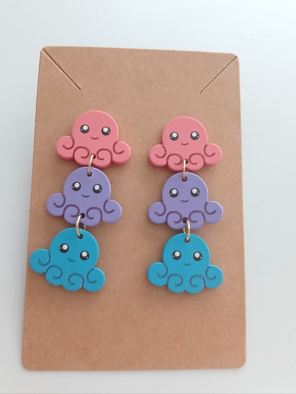 Fashion Jewelry Pink Purple Blue Cute Octopus Drop Earrings